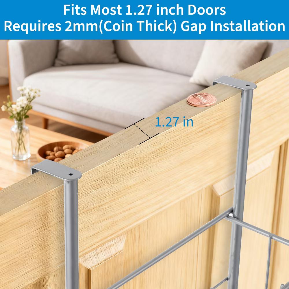 Over The Door Organizer, 2-Tier Metal Shower Caddy with 6 Hooks, Adjustable Hanging Storage - Image 9