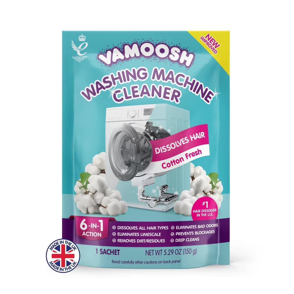 Vamoosh Washing Machine Cleaner with Hair Dissolver Detergent Boosters Cotton Fresh - 5.29oz: Paraben-Free, Powder Form, Pouch - Image 7
