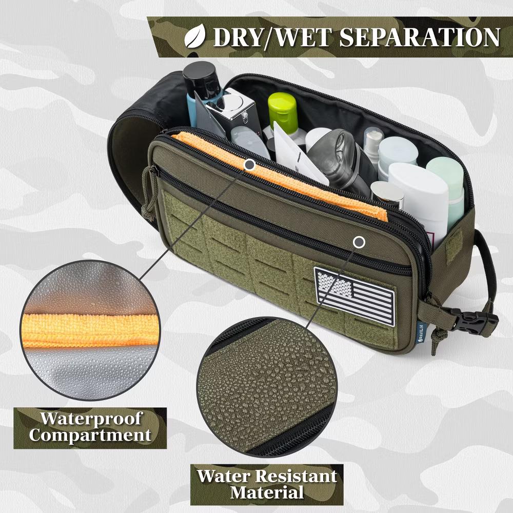 Tactical Toiletry Bag for Men, Hygiene Travel Bag, Military Dopp Kit, Water Resistant Molle Pouch, Shaving Grooming Organizer Case - Image 55