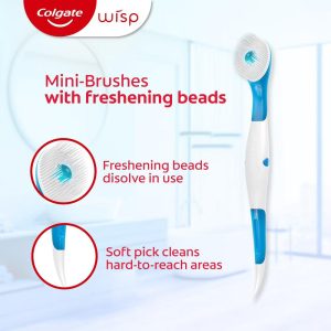 Max Fresh Wisp Disposable Travel Toothbrushes - Mini - Peppermint - Trial Size -24ct