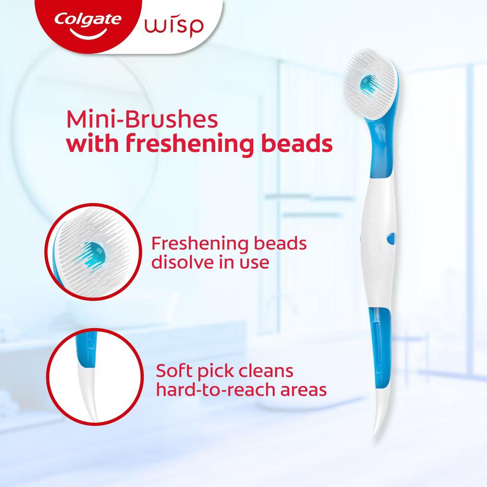 Max Fresh Wisp Disposable Travel Toothbrushes - Mini - Peppermint - Trial Size -24ct