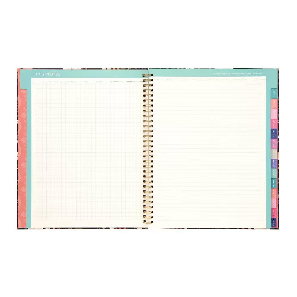 greenroom 8.5"x10.75" 2026-2027 Weekly/Monthly Large Hardcover Midnight Wildflower Planner - Image 6