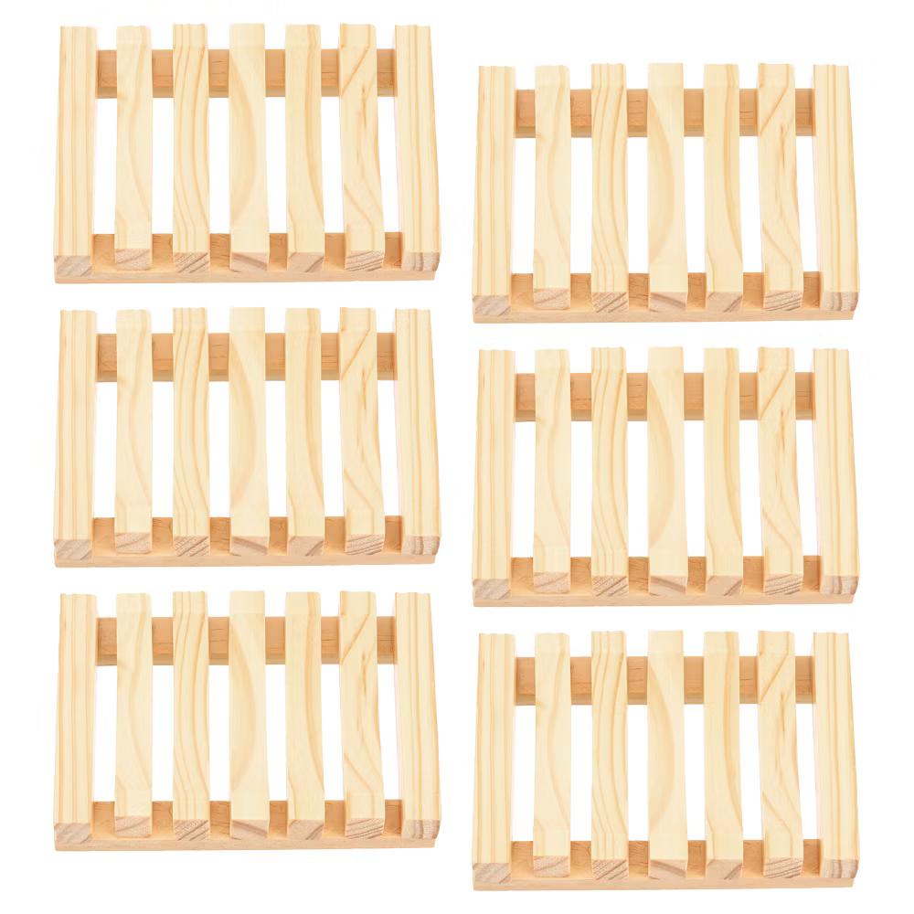 Wooden Natural Self Draining Bathroom Kitchen Sink Soap Dish