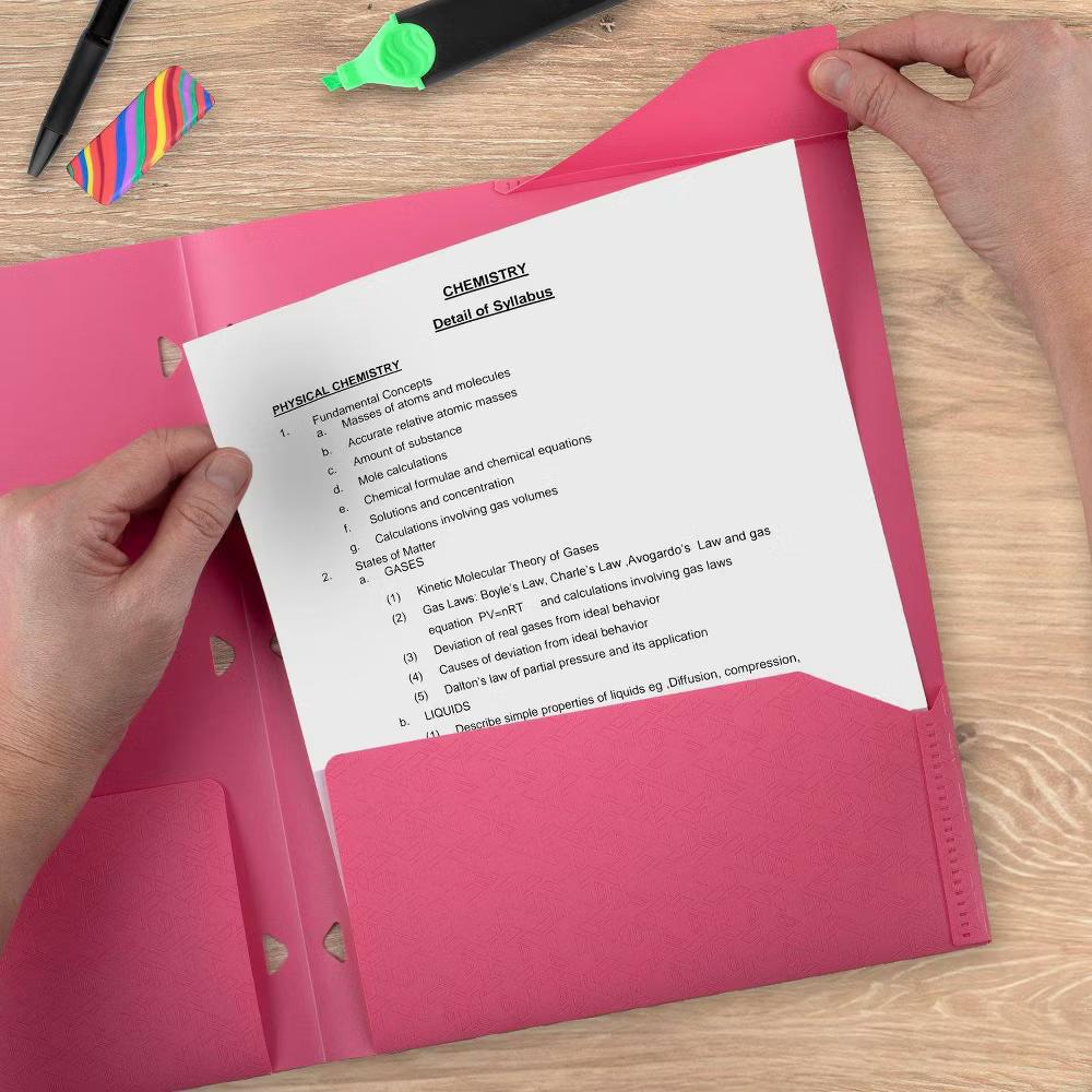 Five Star 2 Pocket Poly Portfolio Prom Pink - Image 4
