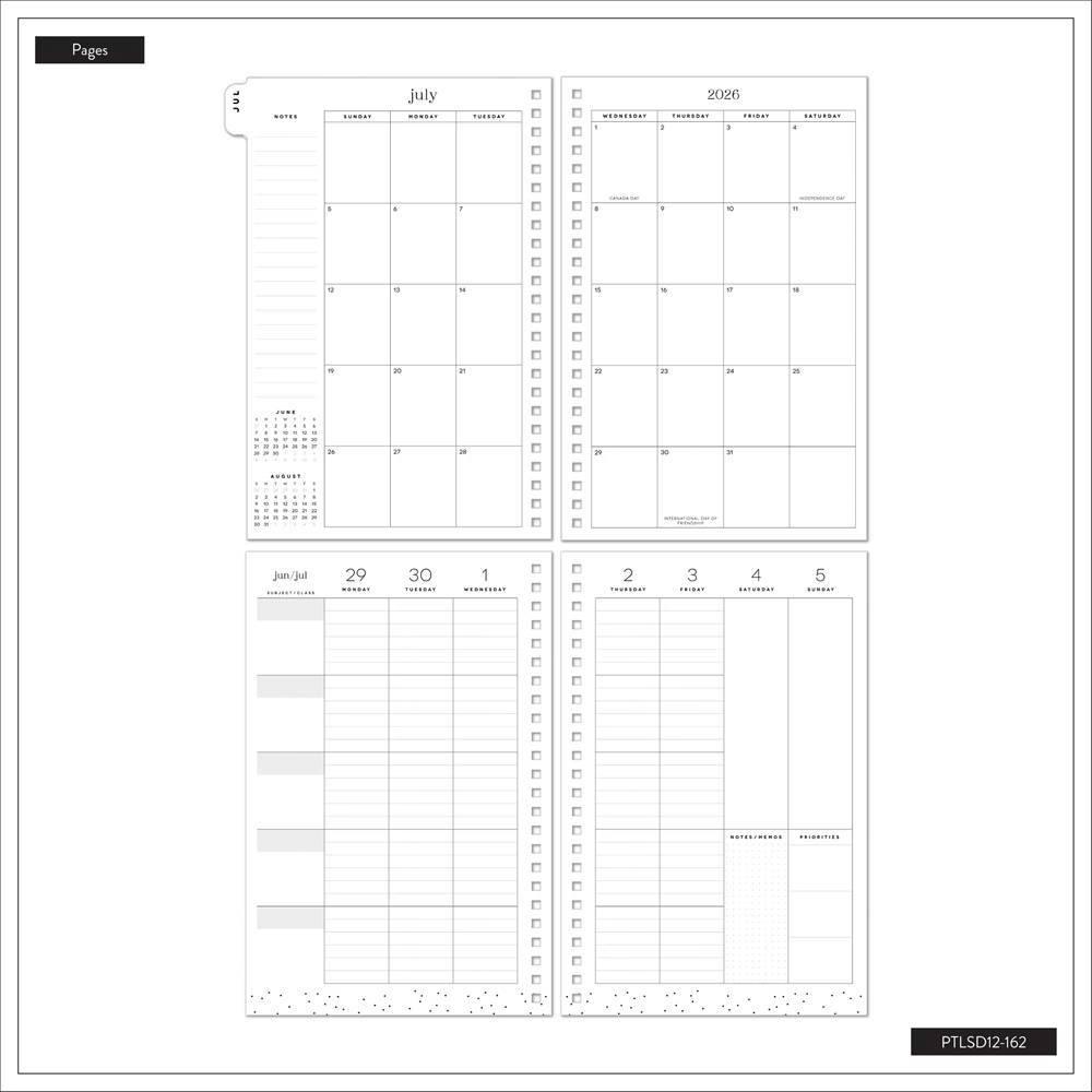 Happy Brands 6.3"x8.5" 2026-2027 Organized Lucky Day Small 12 Months Twin Loop Dated Student Planner - Image 18
