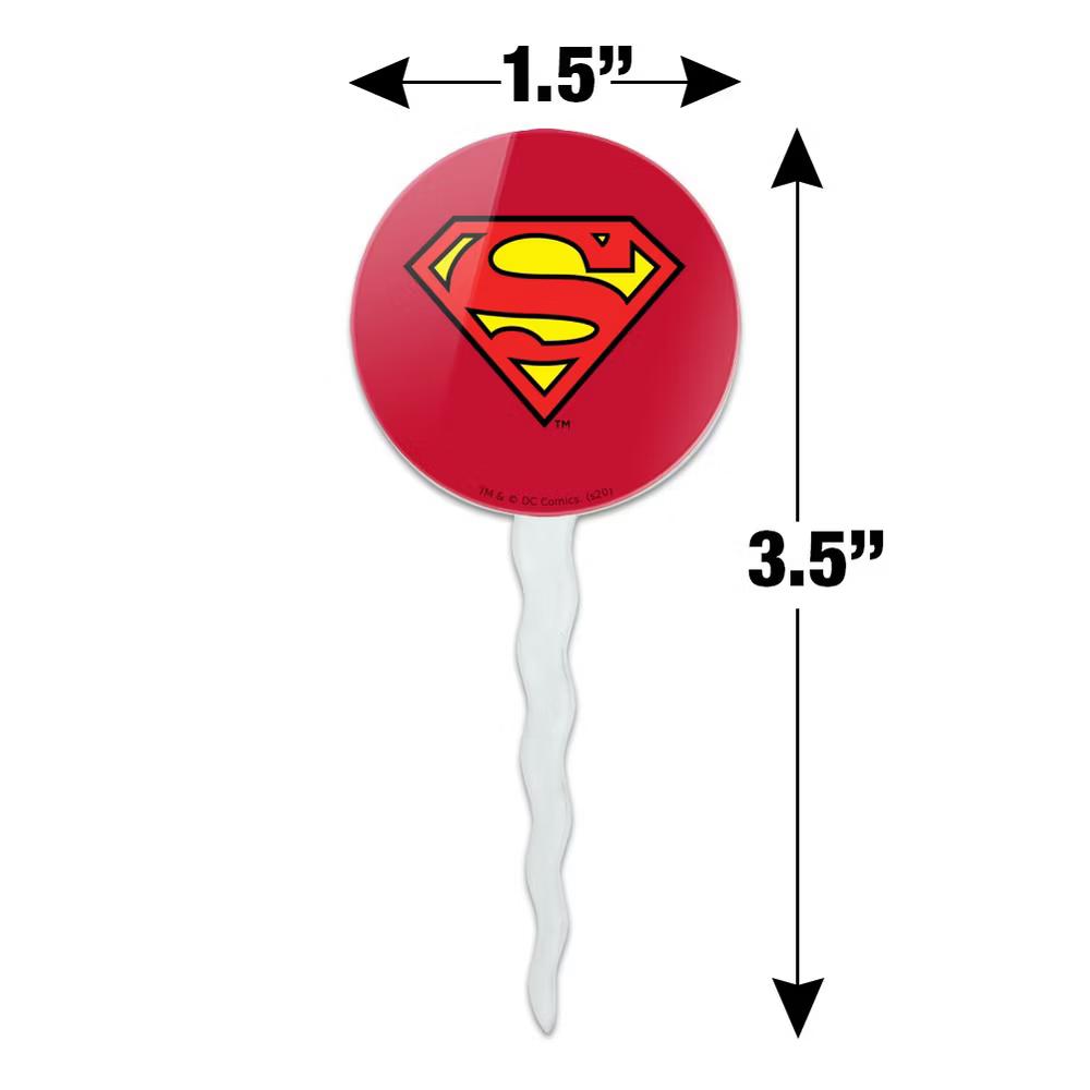 Classic S Shield Logo Cupcake Picks Toppers Decoration Set of 6