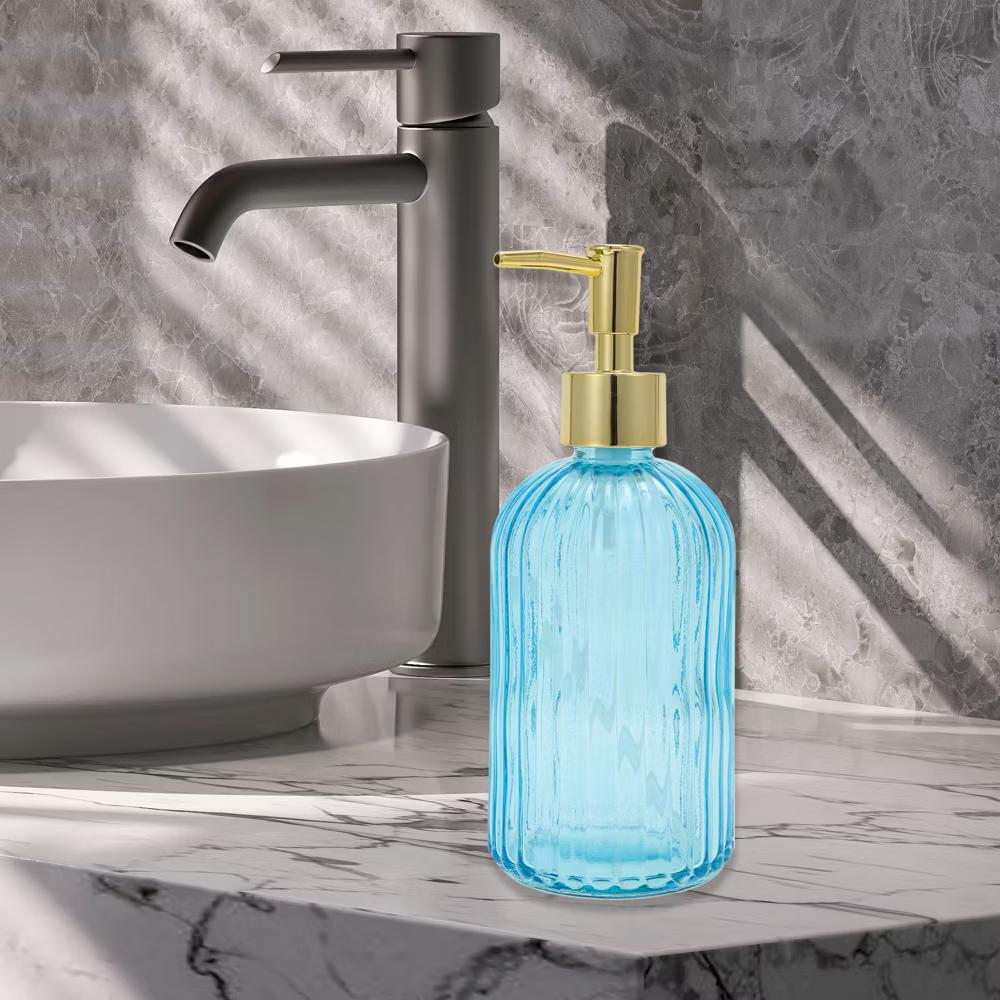Convenient Vertical Stripe Soap Dispenser 13.53oz 1 Pc - Image 3