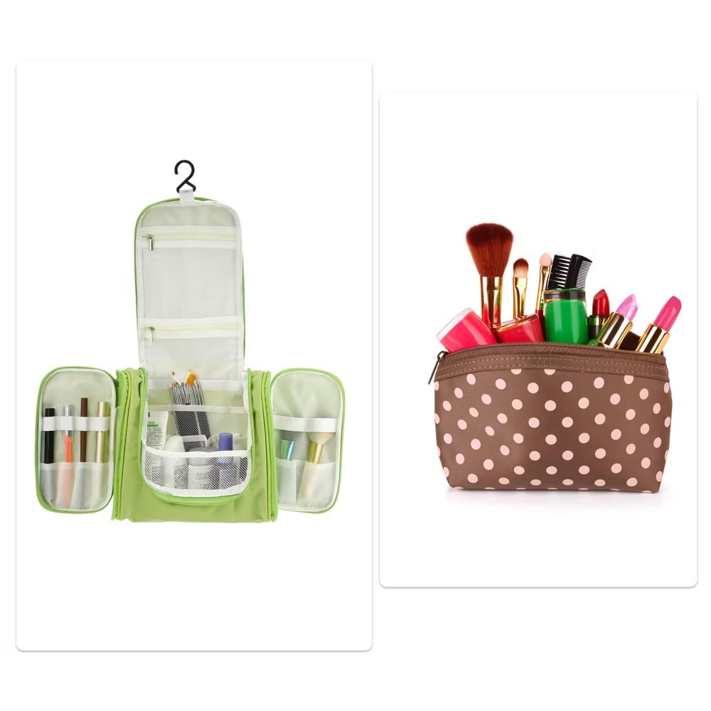 Travel Makeup Bag Travel Toiletry Organizer Makeup Brush Holder Waterproof Oxford Cloth 1 Pc - Image 25