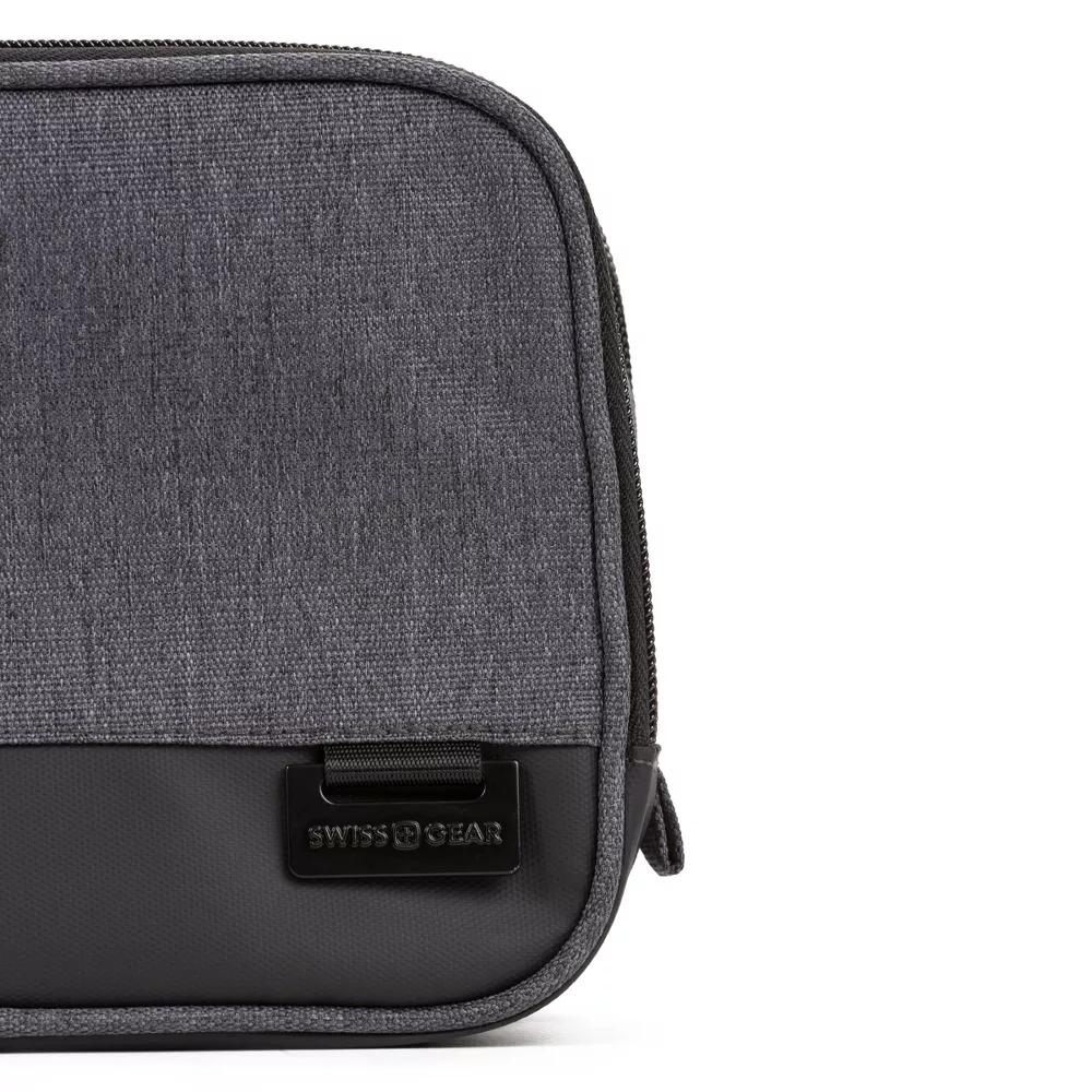 Heather Gray Toiletry Bag: Solid Pattern, Storage, 6.69" Height - Image 2