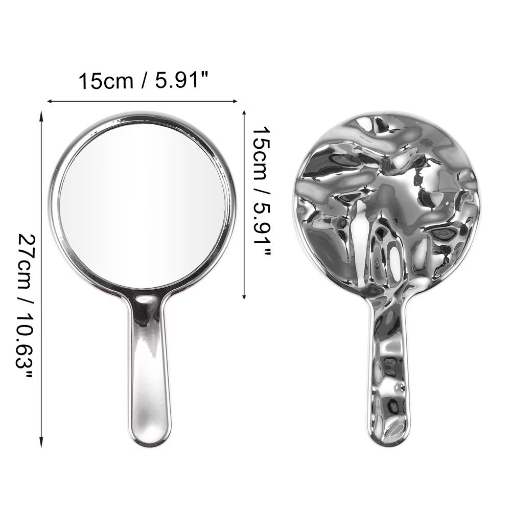 Retro Ripple Style Round Cosmetic Mirror 1 Pc - Image 3