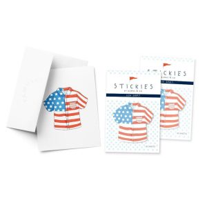 USA Shirt 3" 3" 50-Sheet Sticky Notes (2-Pack) & USA Shirt Greeting Card Combo by Ramus & Co