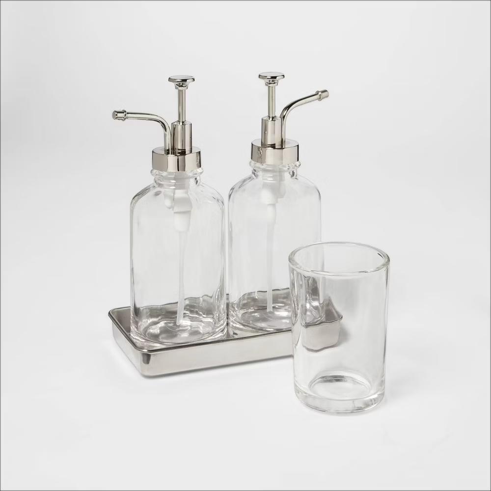 Double Soap Pump Oil Can Clear - Image 2