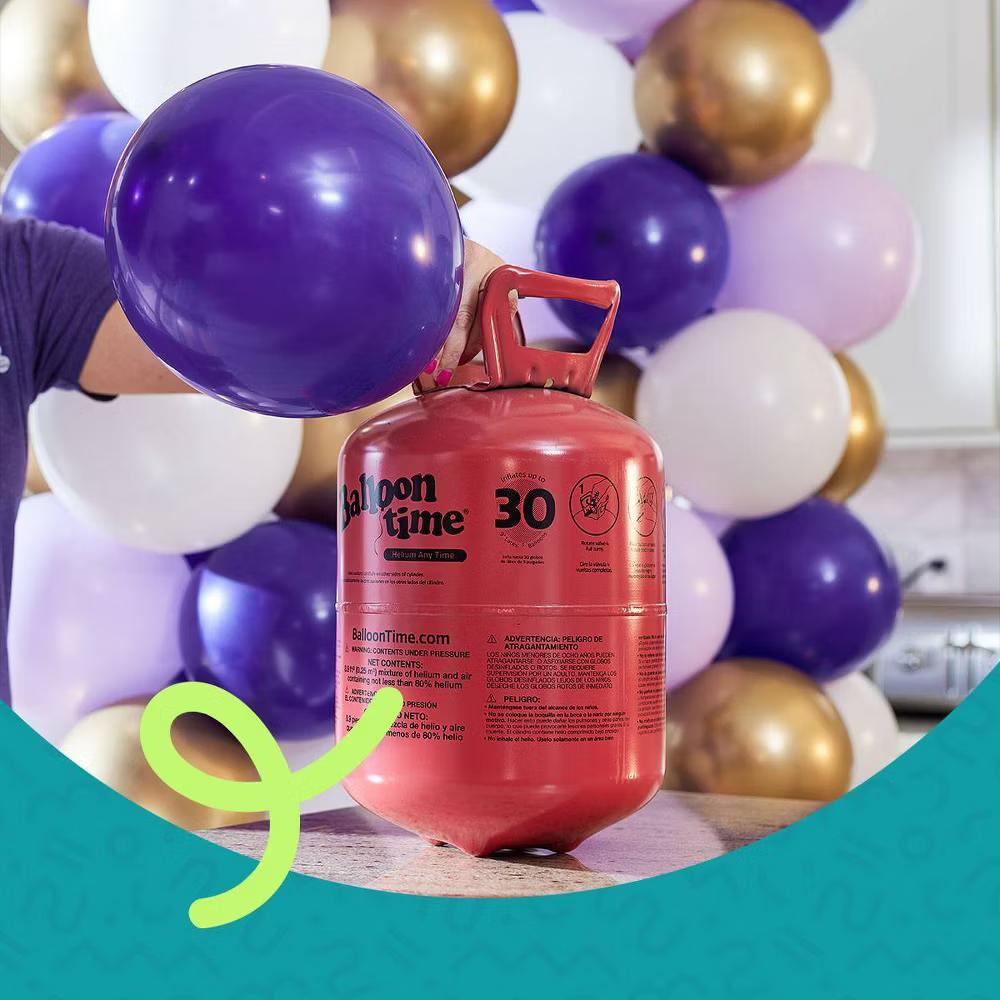 9.5" Medium Helium Balloon Kit: Balloon Time Multicolor Steel Tank for All Occasions - Image 9