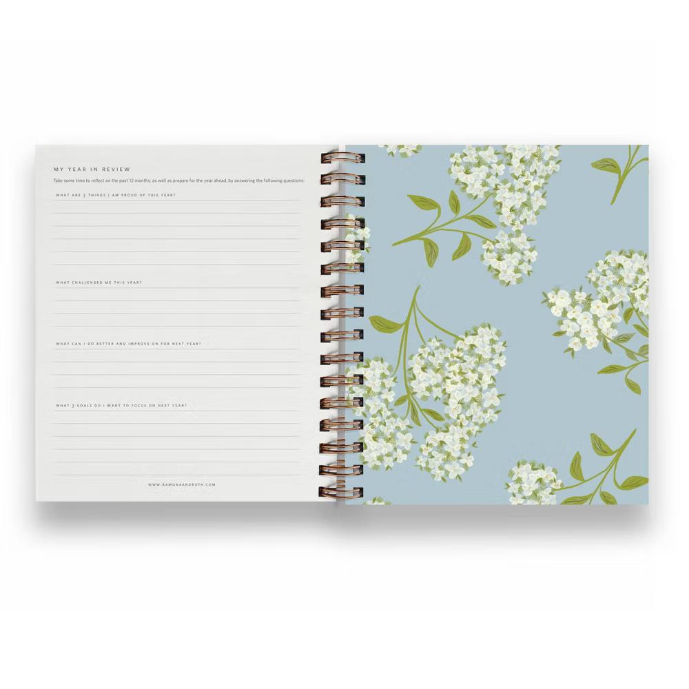Ramona & Ruth 7"x8.5" 2026-27 Weekly/Monthly Planner Hydrangeas - Image 6