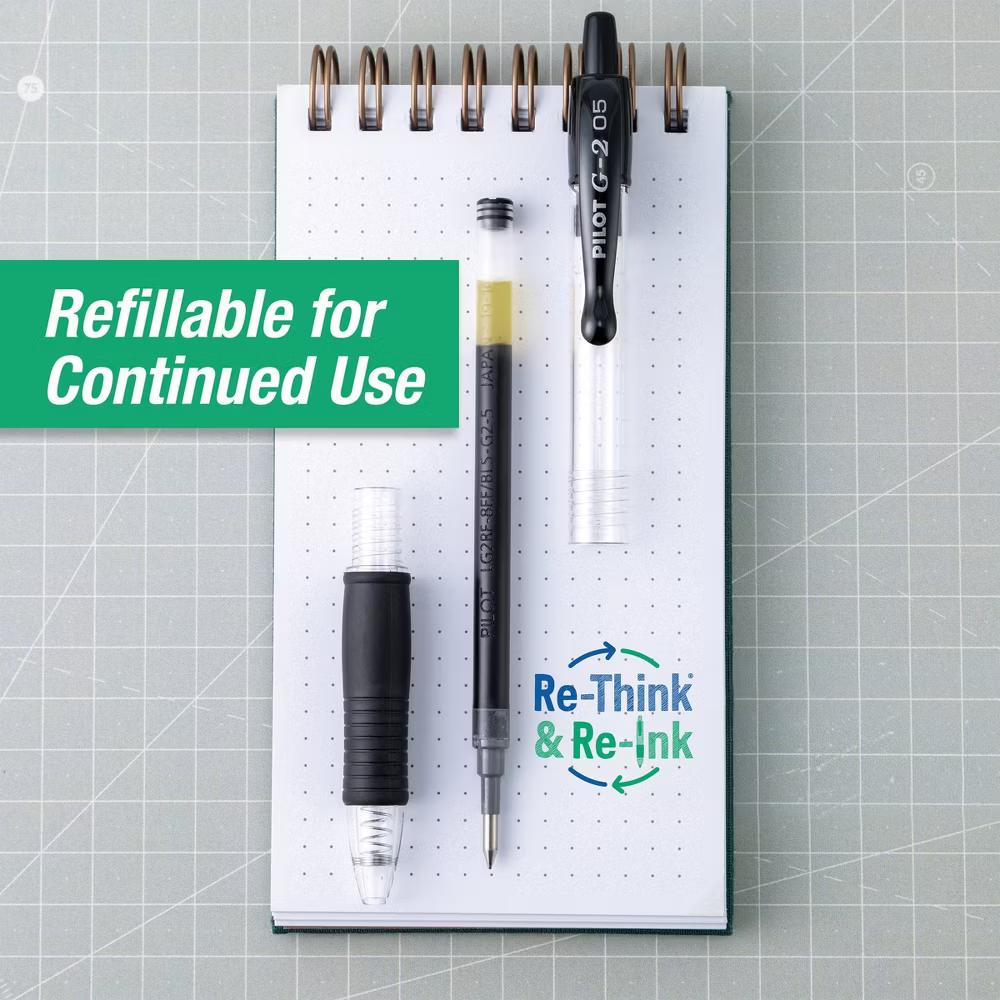 5pk G2 Gel Pens Extra Fine Point 0.5mm Black Ink - Image 4
