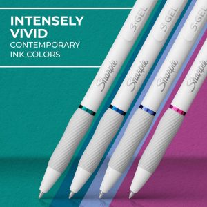 4pk S-Gel Pens 0.7mm Bright Assorted Ink Colors: Multicolored Gel Pens for Art & Office Use