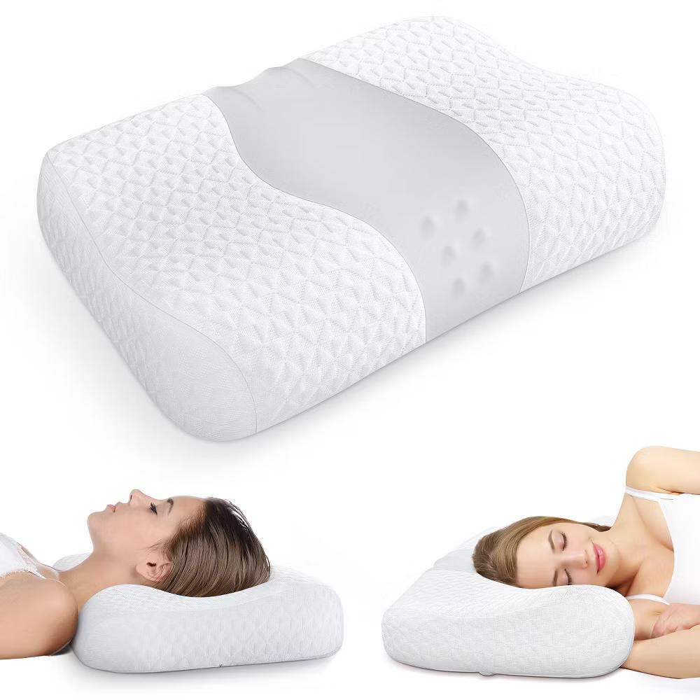 Orthopedic Contour Neck Pillow with Odorless Memory Foam - Perfect for All Sleeping Positions - Image 8