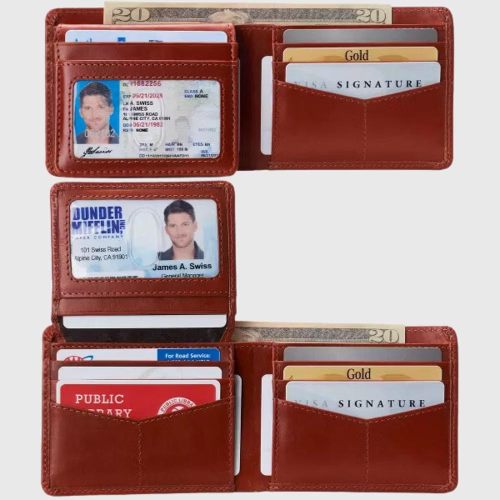Alpine Swiss Connor Executive Bifold Wallet | Business Passcase for Men | Premium Leather | Dual ID Windows | RFID Blocking | Gift Box Included - Image 17