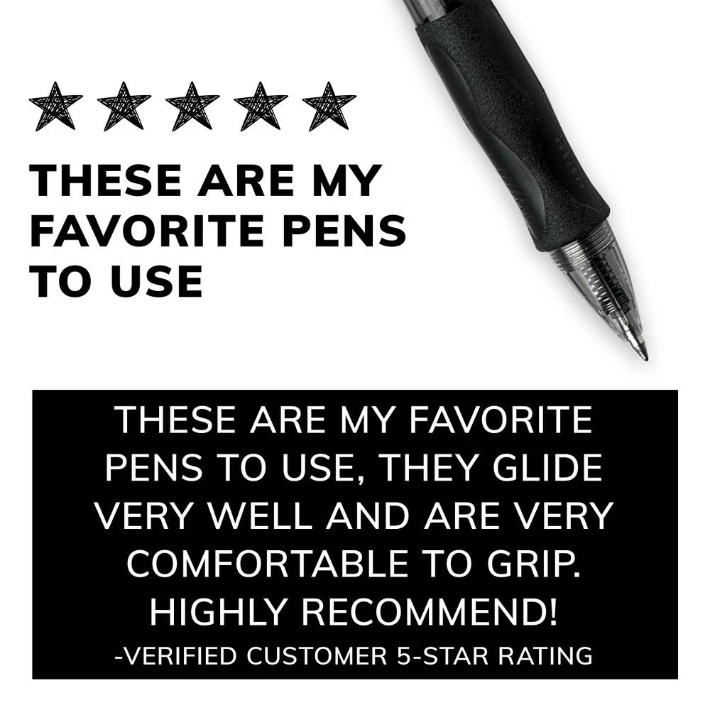 Gelocity Original Black Gel Pens, Medium Point (0.7mm), 12-Count Pack, Retractable Gel Pens with Comfortable Grip - Image 2
