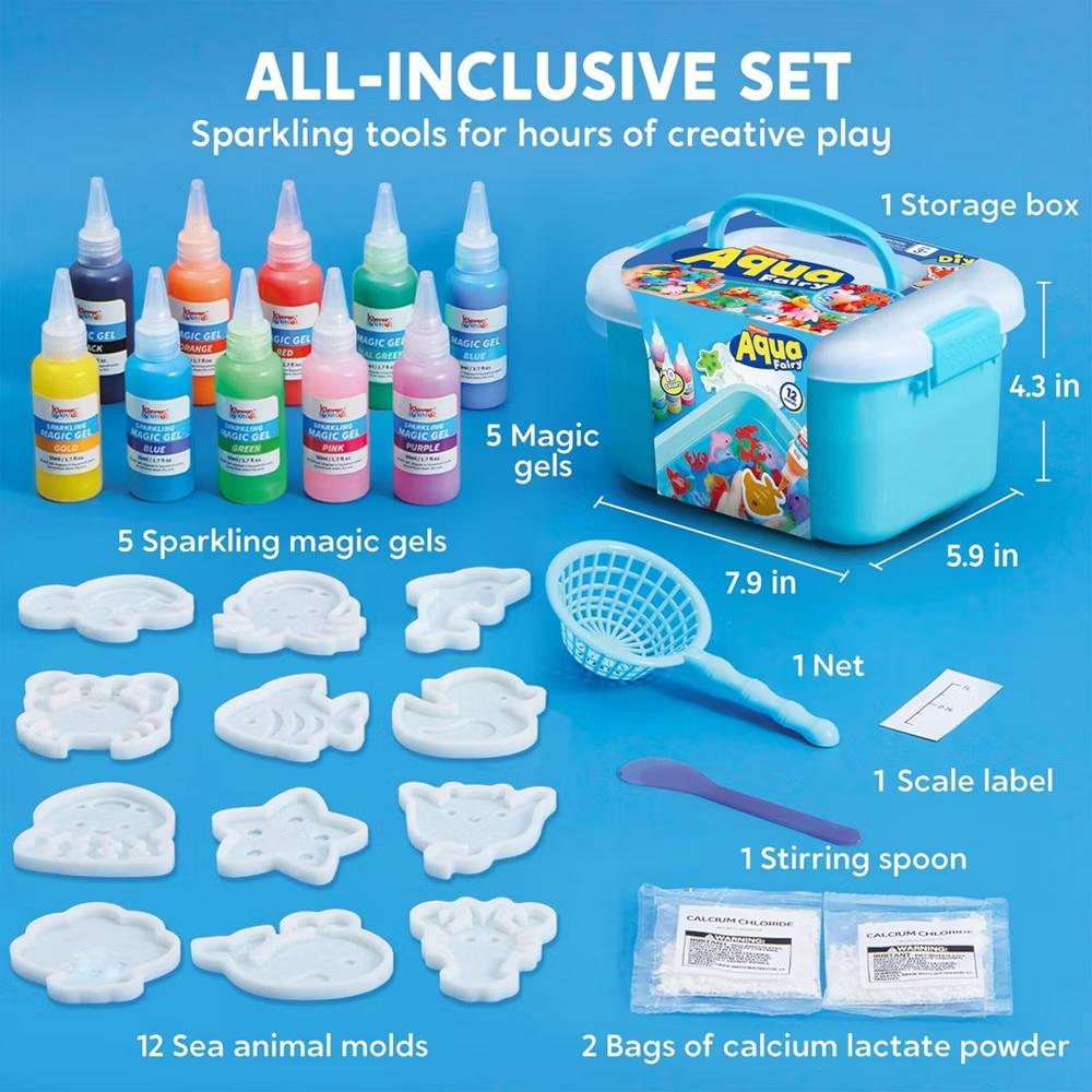 Magic Water Elf Toy Kit - 2 Styles, Fairy Water Gel Toy with 10 Magic Gels, 12 Molds, DIY STEM Arts and Crafts, Birthday Gifts for Kids Age 3 - Image 6