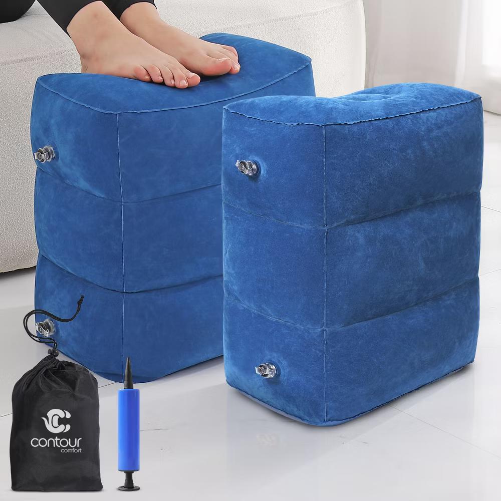 Inflatable Airplane Foot Rest with Pump & Carry Bag, 3-Height Travel Footrest for Kids, Toddlers, Office, Car & Train - Image 16