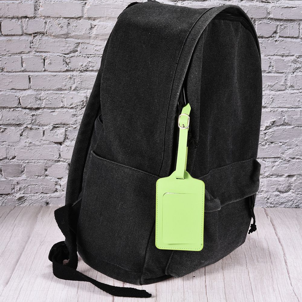 Backpack PU Holders Identifier Card Luggage Tags with Strap 3 Pcs