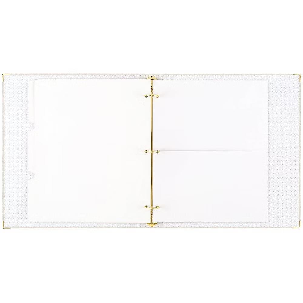 Essentials 1" Round Ring Binder Flax: Cute Linen Aesthetic Binder with Hard Cover & Internal Pocket - Image 4