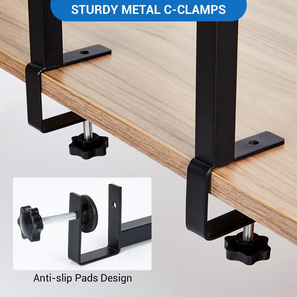 Adjustable 2-Tier over or Under Desk Mount Storage Rack –Multi-Functional Desktop and Under Desk Shelf Tray for Office Supplies - Image 3