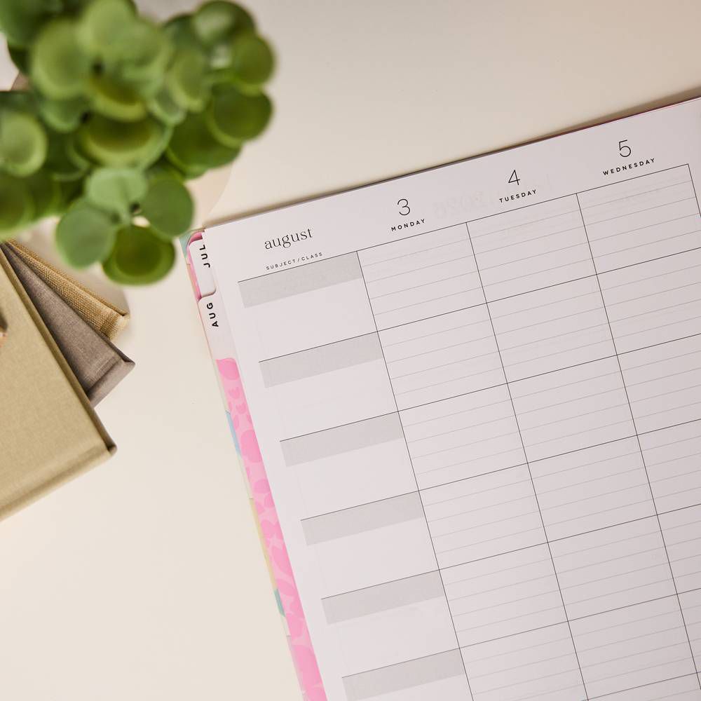 Happy Brands 2026-2027 9.375"x11.875" Organized Ditzy Garden Big 12 Months Twin Loop Dated Teacher Planner - Image 2