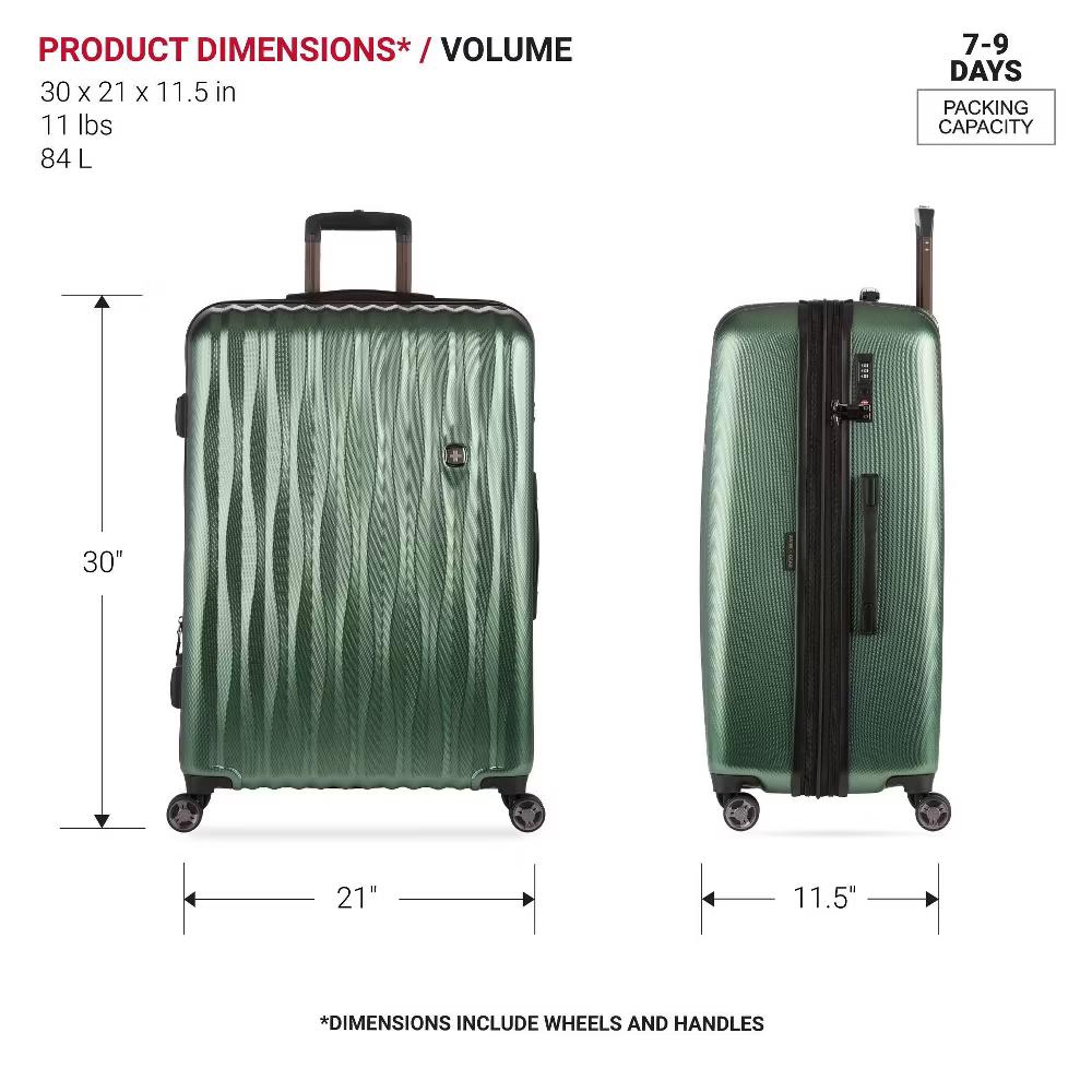 Energie Hardside Large Checked Spinner Wheels Suitcase - Image 30