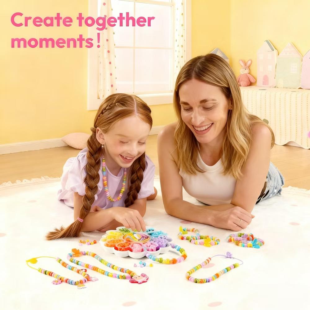 Klever Kits Jewelry Making Kit for Kids, 350+ Colorful Beads and Flower Case, DIY Bracelet Arts & Crafts, Birthday Christmas Gift for Girls Ages 3 - Image 3