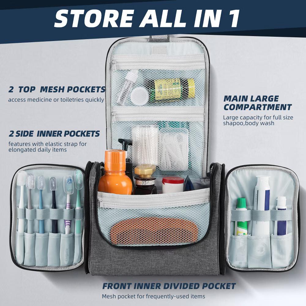 Large Capacity Toiletry Bag for Women and Men, Hanging Toiletry Organizer Cosmetics Makeup Bag - Image 35