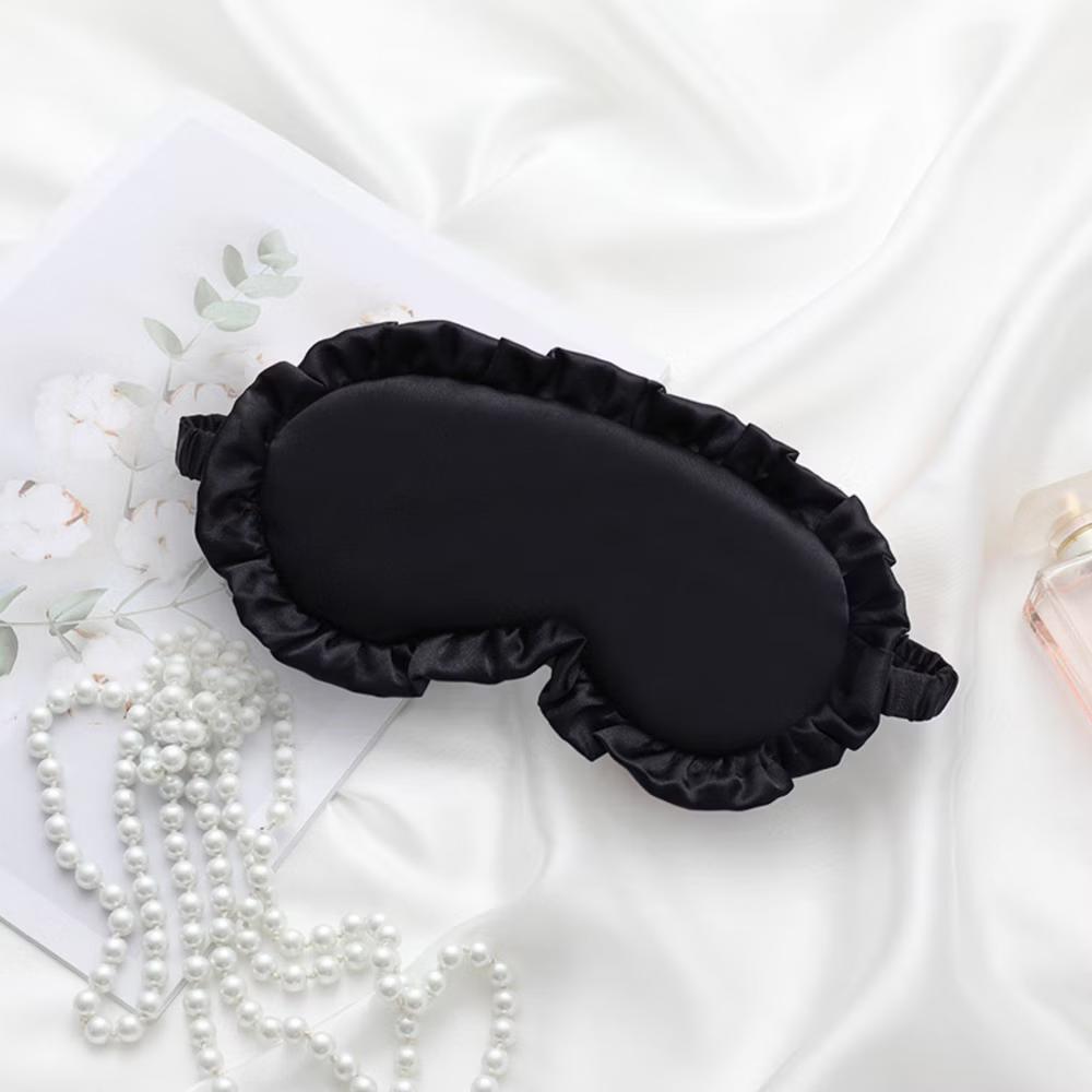 Women's 2-Piece Set Satin Sleep Eye Mask with Soft Padded and Elastic Strap for Comfortable Light Blocking - Image 3