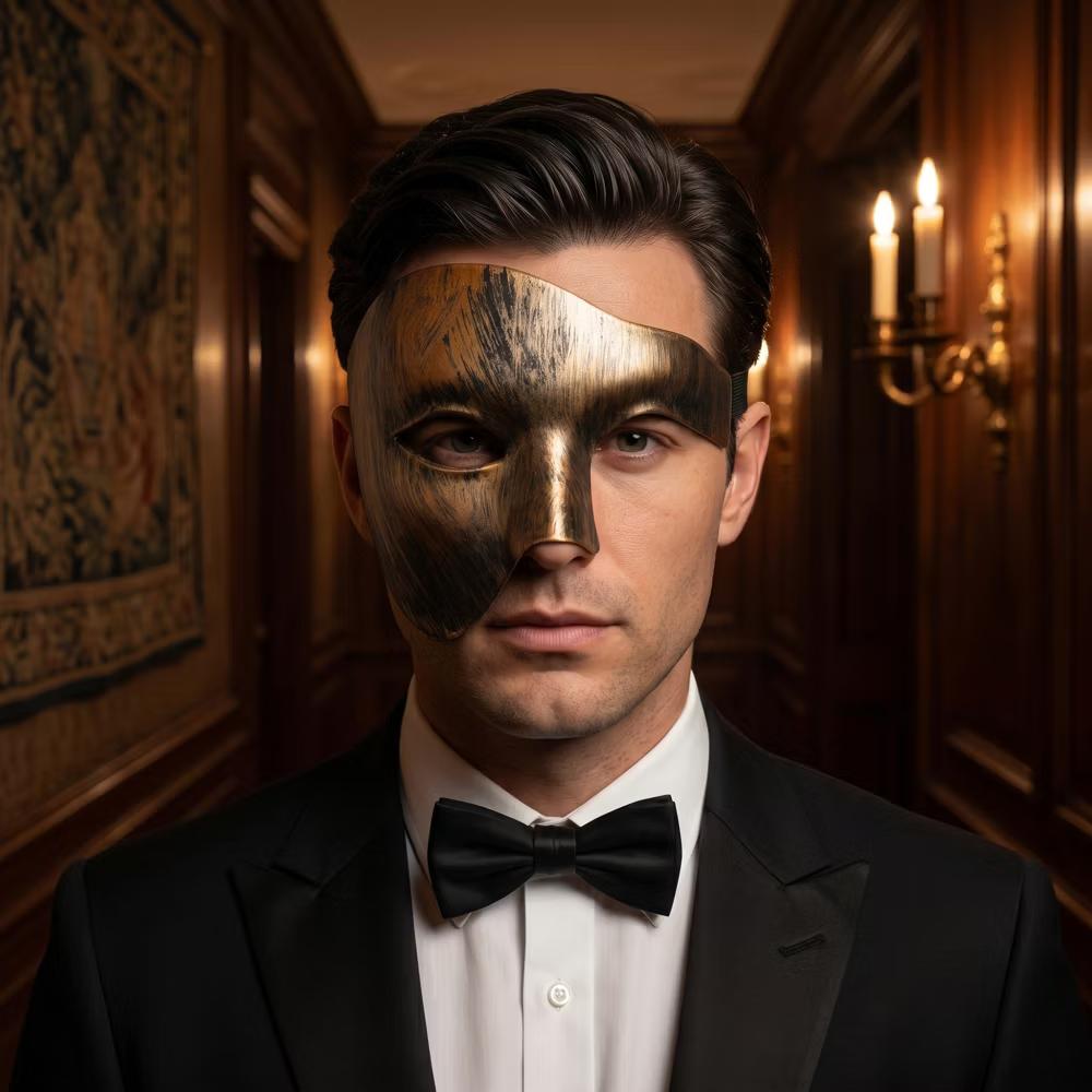 Plastic Half Face Mask for Halloween Costume Party and Mysterious Black Decor - Image 9