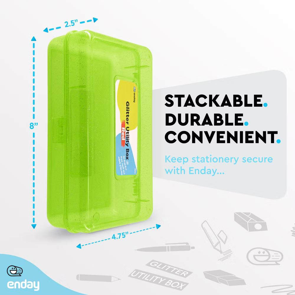 Plastic Pencil Box with Snap Closure Lids, Small Utility Storage Crayon School and Office Supplies Case Organizer - Image 16
