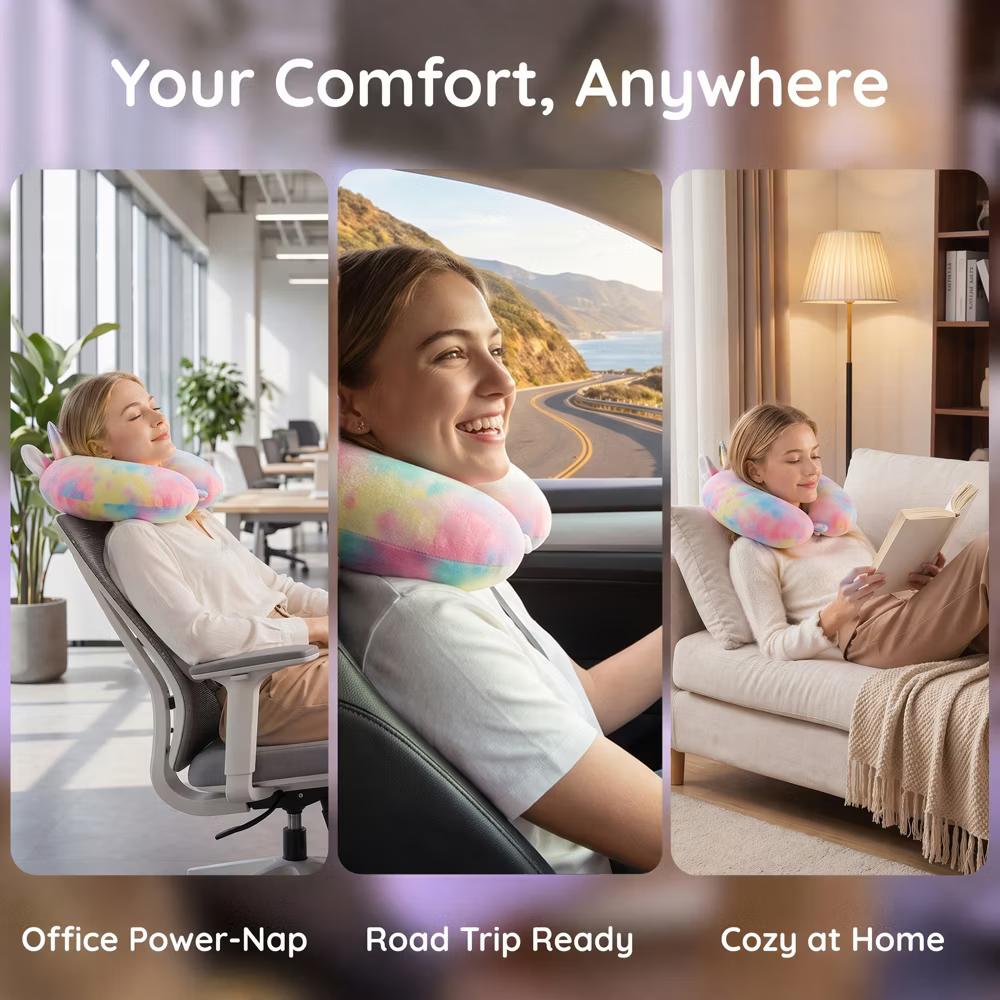 U-Shape Memory Foam Portable Traveling Travel Neck Pillows 12x12in 1 Pc - Image 31