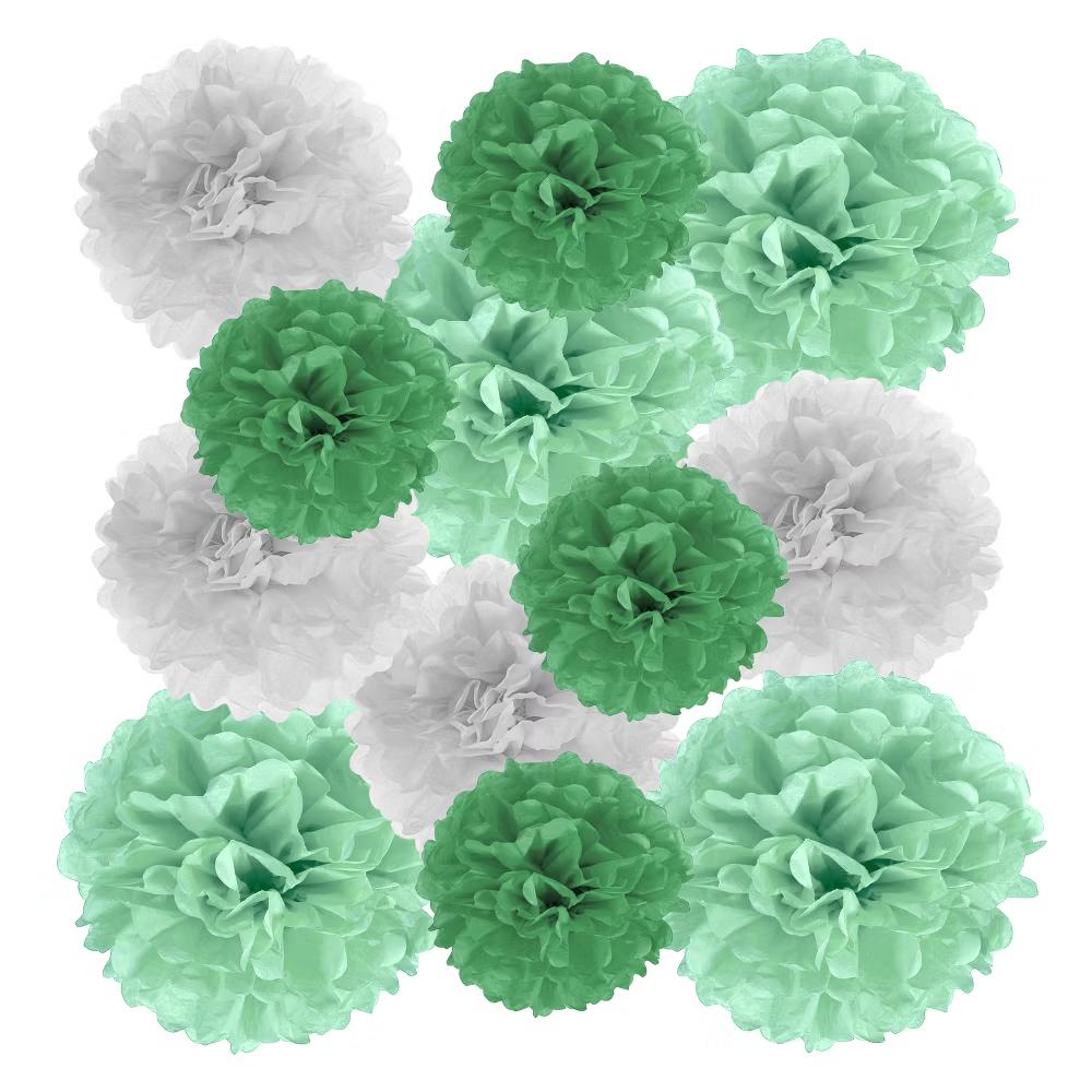 Wedding Shower Bridal Party Decoration 3 Size Paper Pom Poms Flower Ball 15 Pcs - Image 13