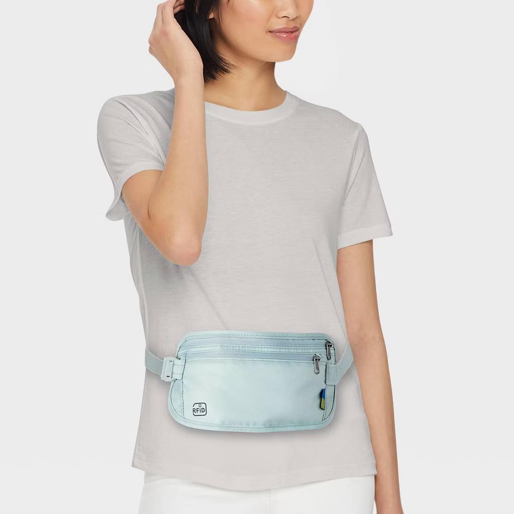 RFID Blocking Waist Pouch Puritan Gray - Water-Resistant Belt Bag - Image 4