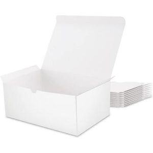 10 Pack White Gift Boxes with Lids 9.5x6.5x4 Inches Paperboard for All Occasion Bridesmaid Proposal Mug Packaging Bulk