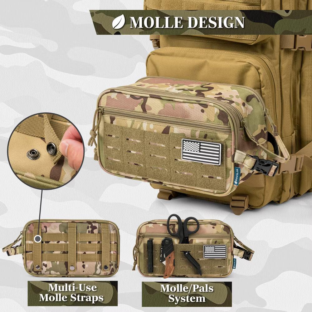 Tactical Toiletry Bag for Men, Hygiene Travel Bag, Military Dopp Kit, Water Resistant Molle Pouch, Shaving Grooming Organizer Case - Image 20
