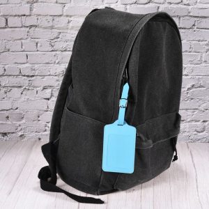 Backpack PU Holders Identifier Card Luggage Tag with Strap 4 Pcs