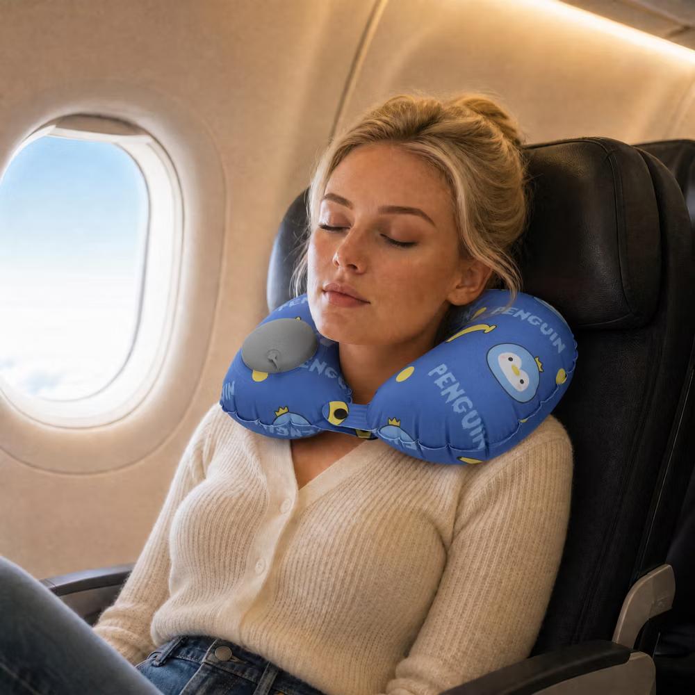 Ice Silk Inflatable Travel Pillow 1 Pc - Image 5