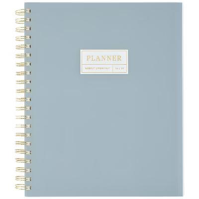Essentials 8.5"x11" Large Wirebound Frosted Poly 2026-2027 Weekly/Monthly Planner Dusty Blue - Image 9