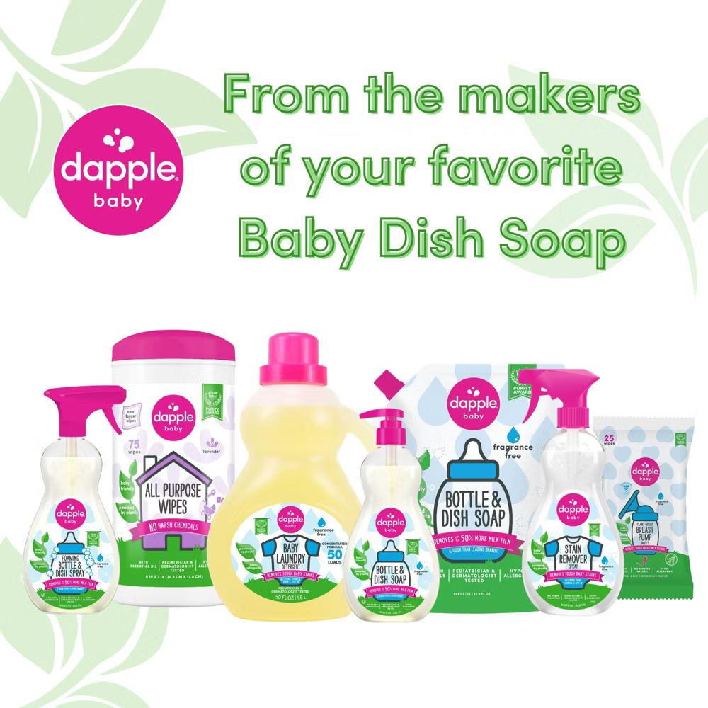 Dapple Bottle And Dish Liquid Soap Refill - Fragrance Free - 34 fl oz: Hypoallergenic, Dye-Free, Paraben-Free - Image 2