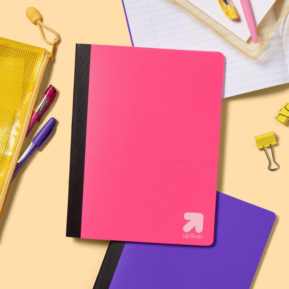 Wide Rule 7.5"x9.75" Poly Cover Composition Book Pink - Image 2