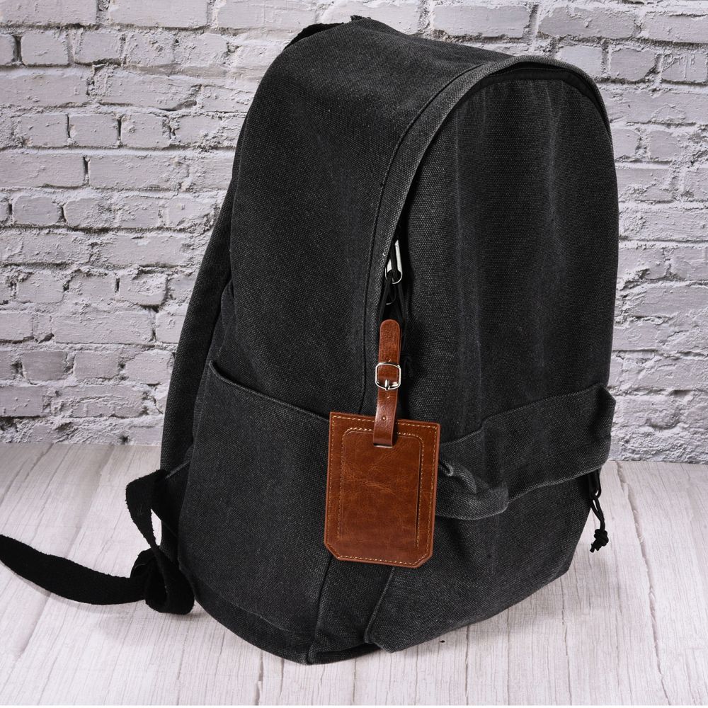 Backpack PU Holder Identifier Card Luggage Tag with Strap 4 Pcs - Image 6