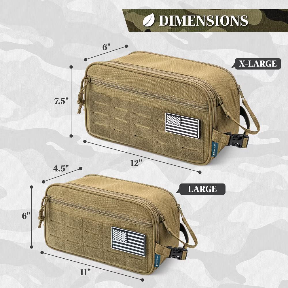 Tactical Toiletry Bag for Men, Hygiene Travel Bag, Military Dopp Kit, Water Resistant Molle Pouch, Shaving Grooming Organizer Case - Image 31
