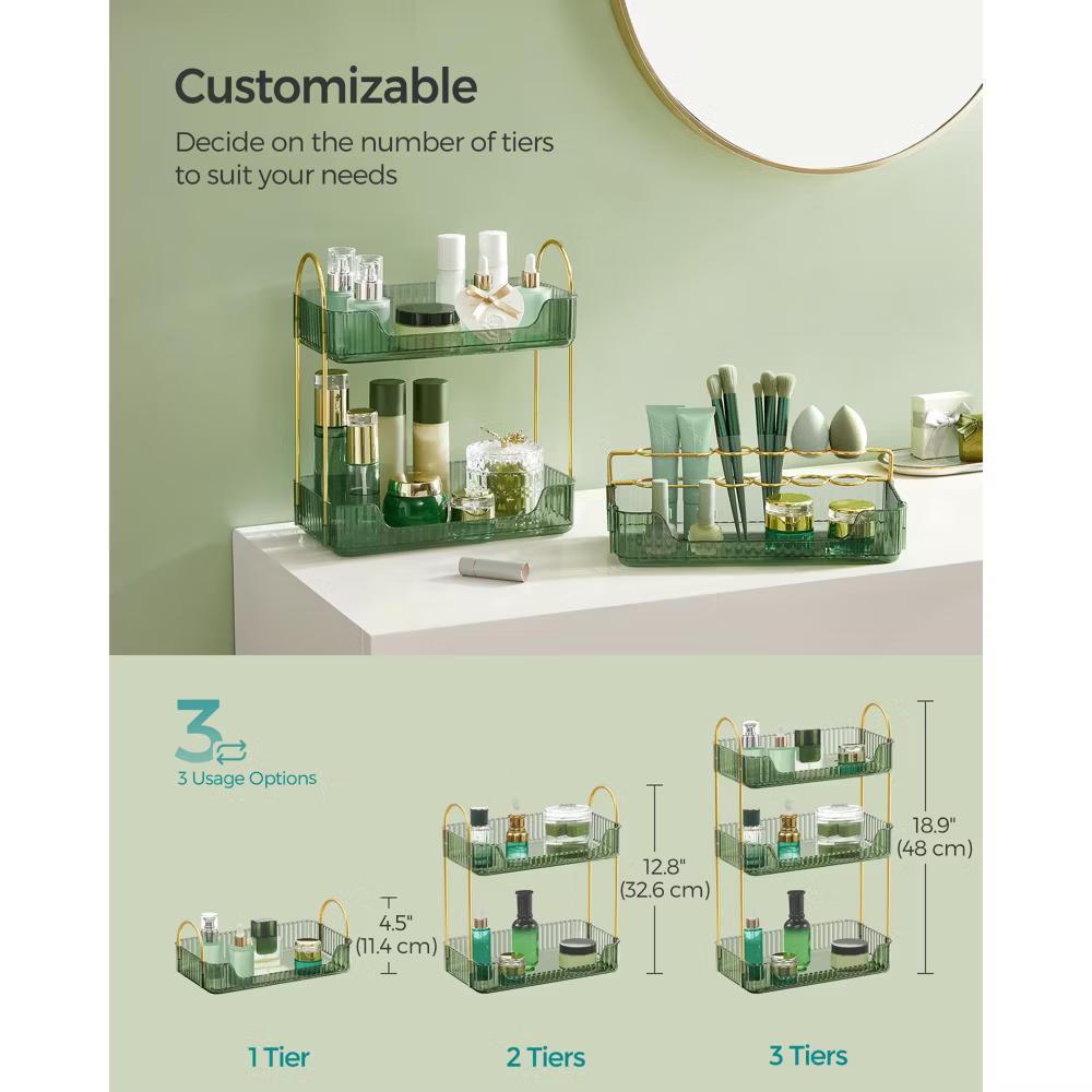 3-Tier Skincare Organizer with 2 Accessory Options, Adjustable Makeup and Jewelry Holder for Vanity Countertop - Image 15