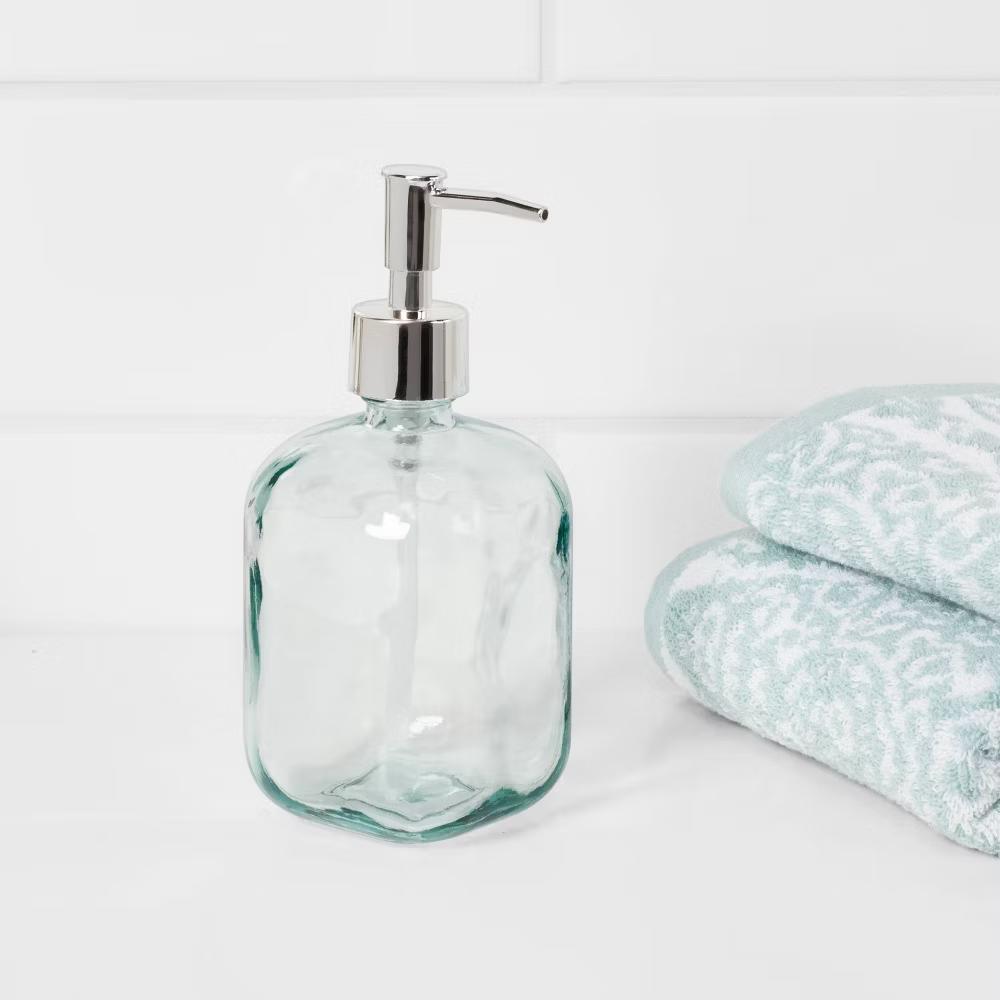 Recycled Glass Soap Dispenser Clear - Image 3