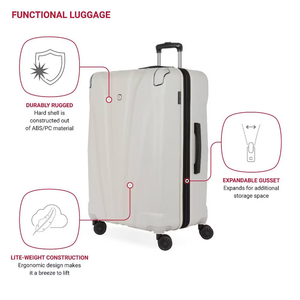 Cascade Hardside Large Checked Spinner Wheels Suitcase - Image 24